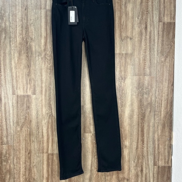 PAIGE Constance Skinny Slit Hem Black Jeans - Picture 2 of 13